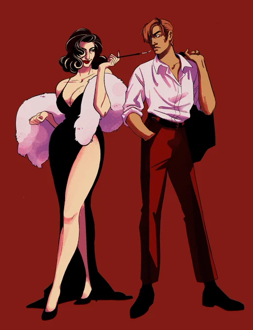 i got to draw 's 50s lesbian ocs! very fun  
