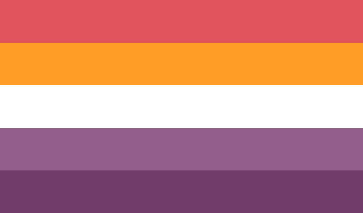 Colourpicked's tweet photo. Lesbian flag with Two from Number locks, requested by anon https://t.co/IVg5B08HU4