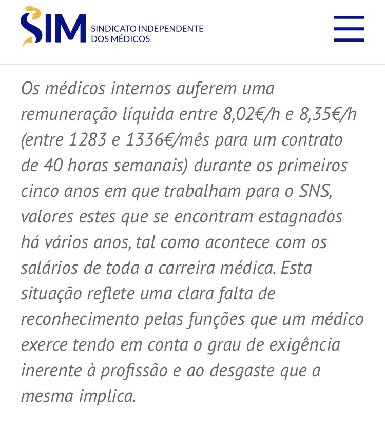 Descobri com estupefação que um médico interno ganha menos por hora que a minha empregada doméstica.