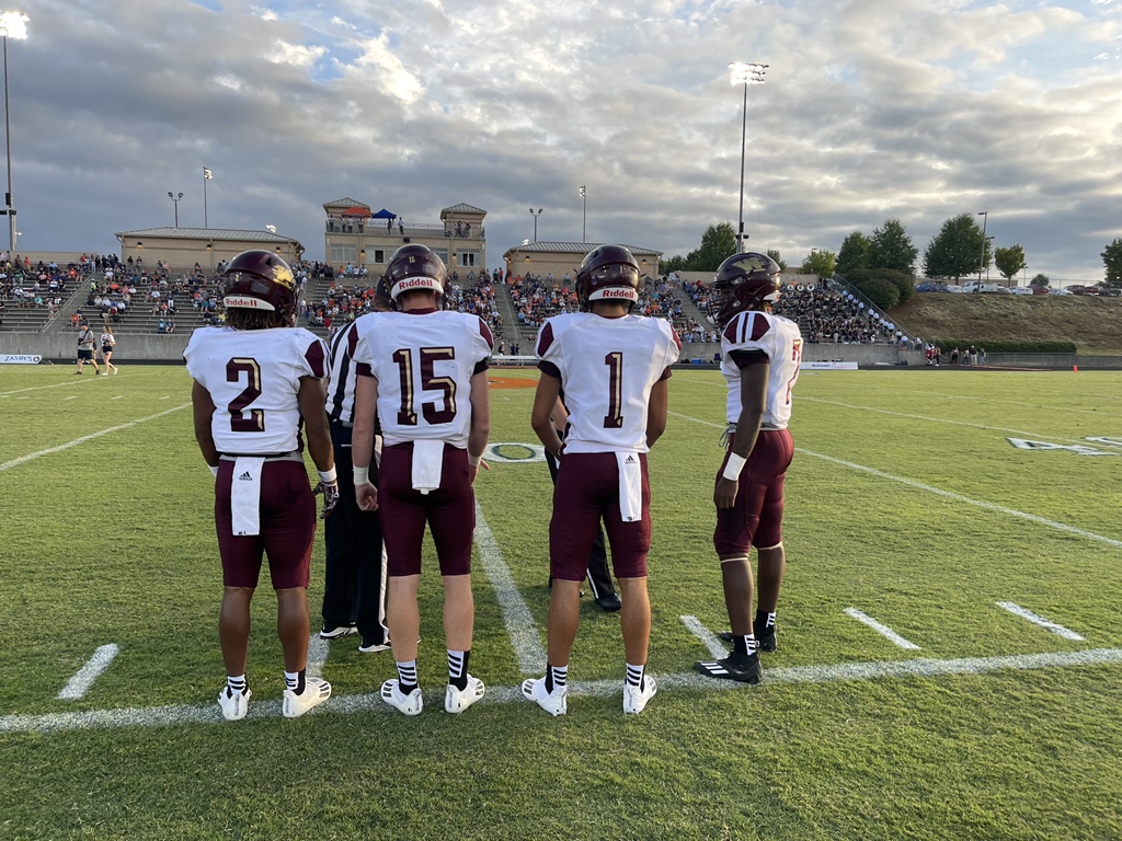 WoodruffFB's tweet photo. Captains are headed to the center of the field! We are just moments away from kickoff! #RLR #WolverineMachine https://t.co/m887WcgwCM