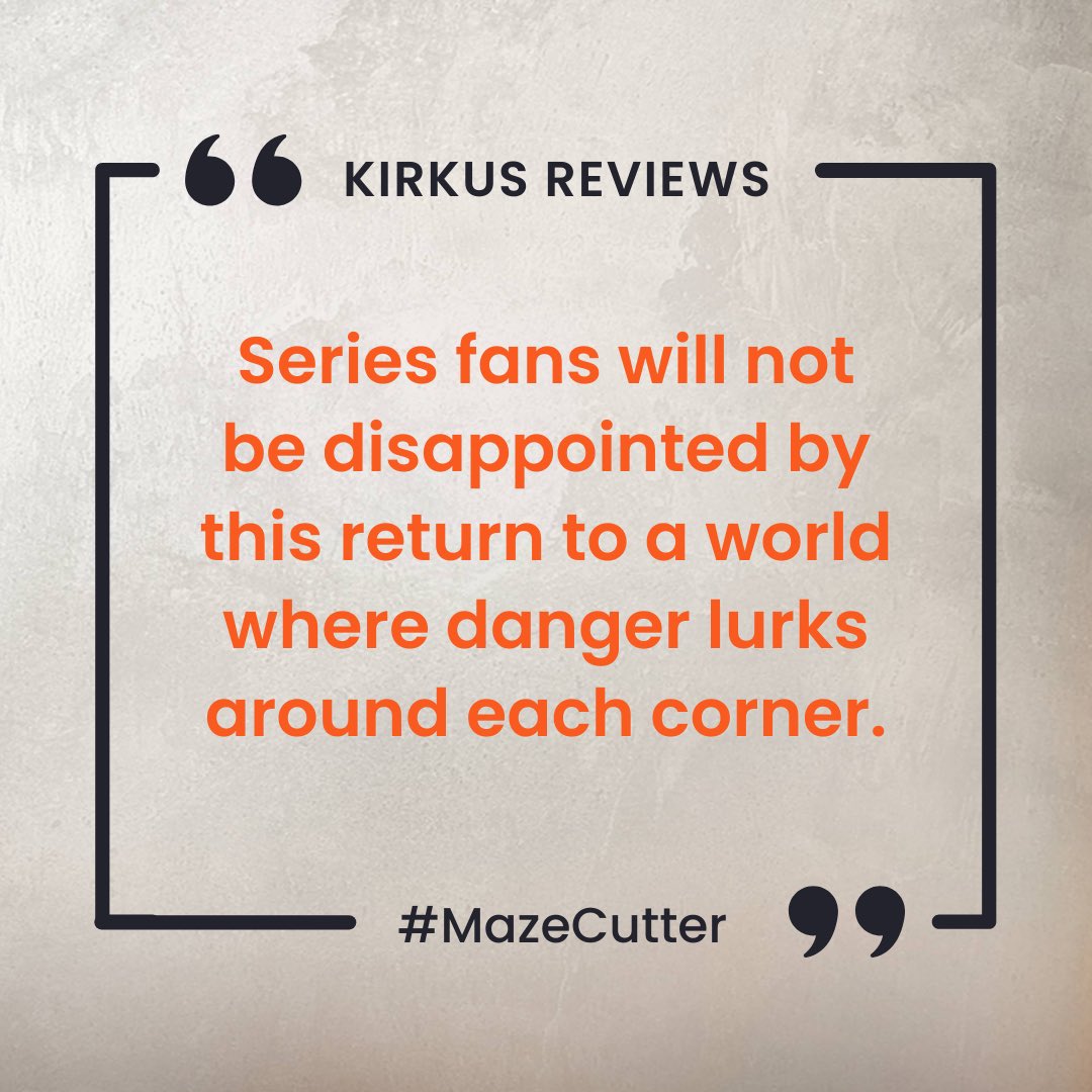 The Kirkus review for #MazeCutter made our day! Coming October 4th (English).