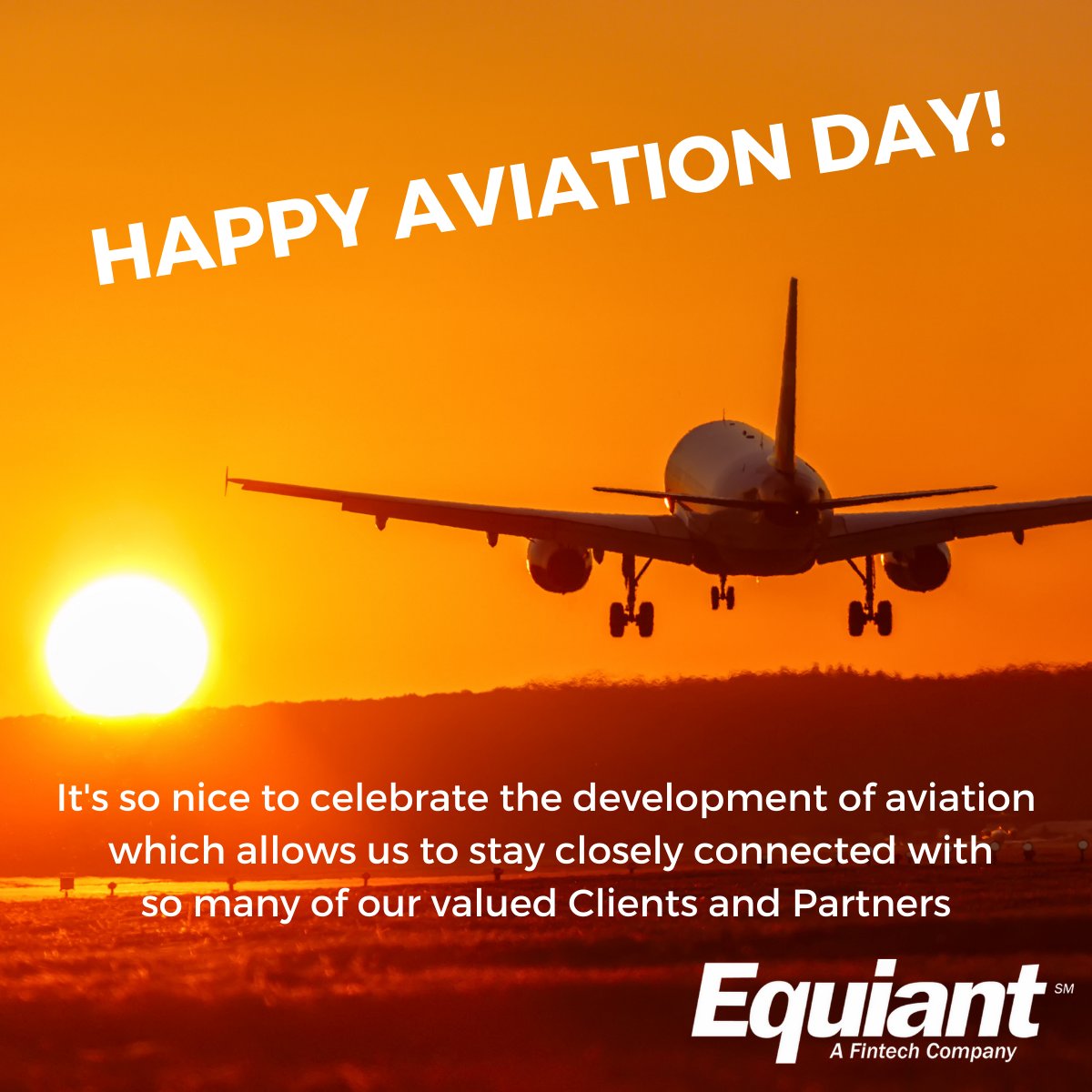 Equiant's tweet photo. HAPPY AVIATION DAY!
#equiant #happyaviationday #fintech #aviationday https://t.co/SFuSsWODHR
