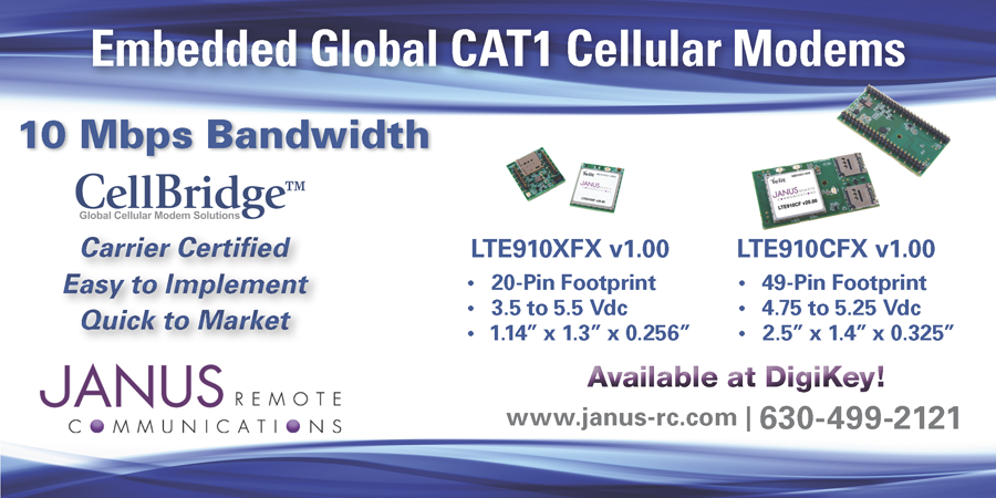 JanusRC's tweet photo. Add #IoT #m2m #connectivity to your #products and #applications quickly and easily with @janus
 #CellBridge #Global #cellular #modems and other #4G #LTE #embedded #devices and #wireless #solutions.  Perfect for new #PCB #telecom #router #projects.

https://t.co/JWXvLfW73s https://t.co/P0aXUgvRD0
