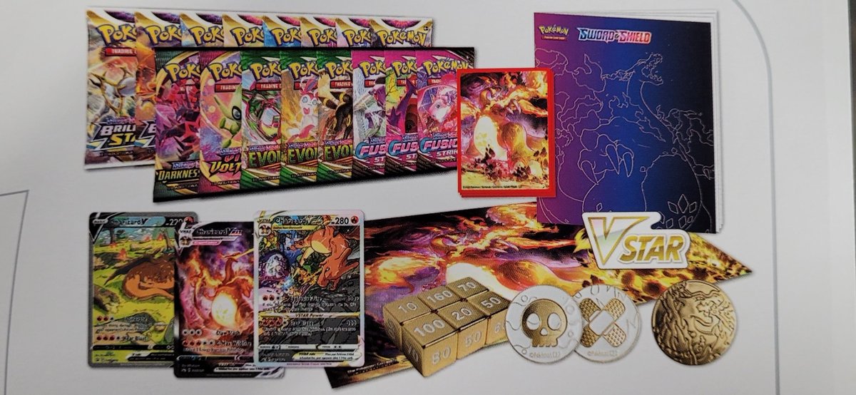 switchstock's tweet image. First look at the Charizard cards and packs included in the upcoming Charizard Ultra Premium Collection