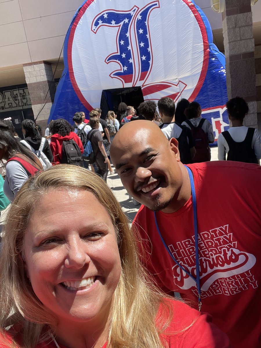 Just 2 teachers excited about assembly day!!! Feels like home! <a href="/LibertyHSPhoto/">Liberty High School Photography</a> <a href="/LHSPats/">Liberty High School</a>