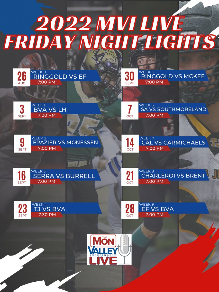 One more week till Friday Night Lights! Take a look at our 2022 Friday night schedule!