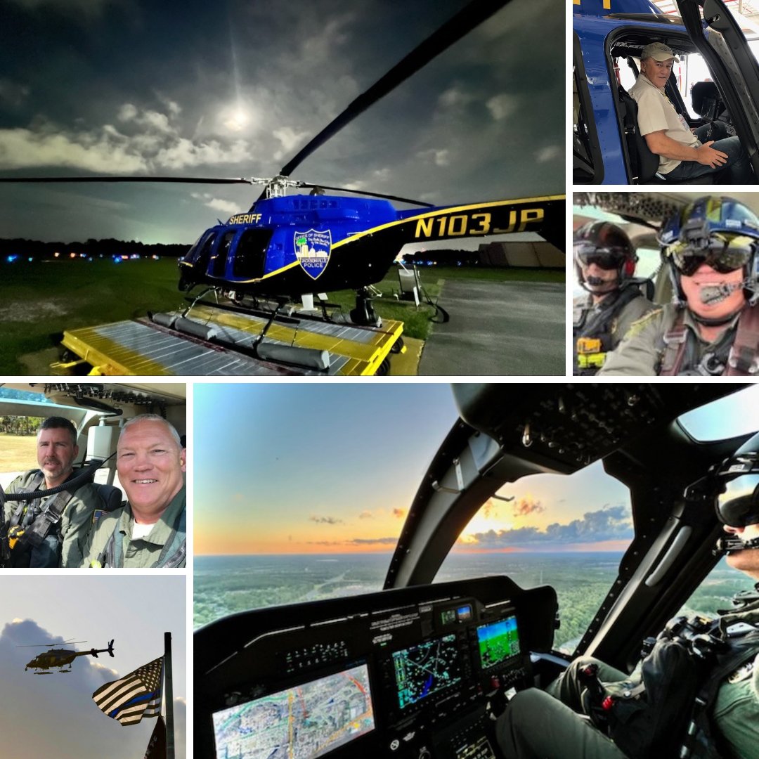 JSOPIO's tweet photo. It's #NationalAviationDay, so we'd like to brag about our #pilots at #JSO's #AviationUnit!  They are the #eyeinthesky that keep our #bootsontheground safe. Their #professionalism and dedication to service is unparalleled. #jaxsheriff #policeaviation #herestoyou #policepilots https://t.co/GXithGqPyo