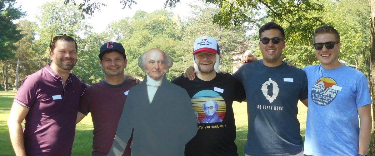 Hi, we are taking a break from #PhenologyFriday and sharing a few photos of visitors! These gentlemen met up with their friend who is a Martin Van Buren Super Fan and soon-to-be-married! #BachelorParty #MartinChops