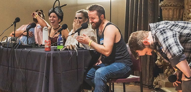 thecritshow's tweet photo. Our #GenCon Live Show and Meetup, summarized in a single image ๐
Thank you to everyone who joined us this year! It was so good to see so many members of the #CritCrew in person, as well as having our full cast under one roof! Counting the days until next year.
๐ธ: @walouija_ https://t.co/Q14JI7PfS5