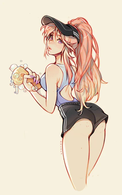 Sticker Club's reward for this month! Car Wash Girl  
