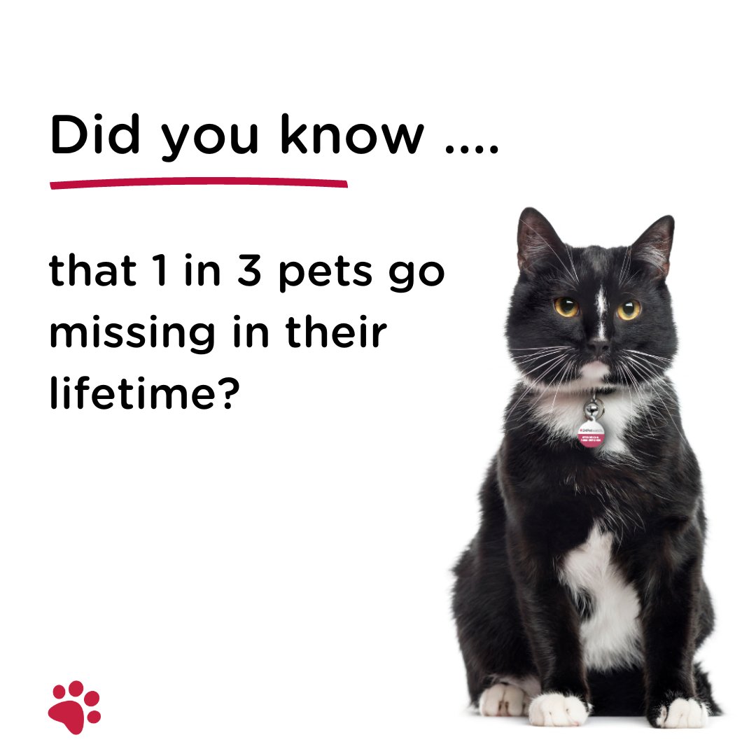 Did you know that ~1 in 3 pets go missing? The good news is, you can give your pet the best chance of making it back home to you by providing them with a microchip @24Petwatch