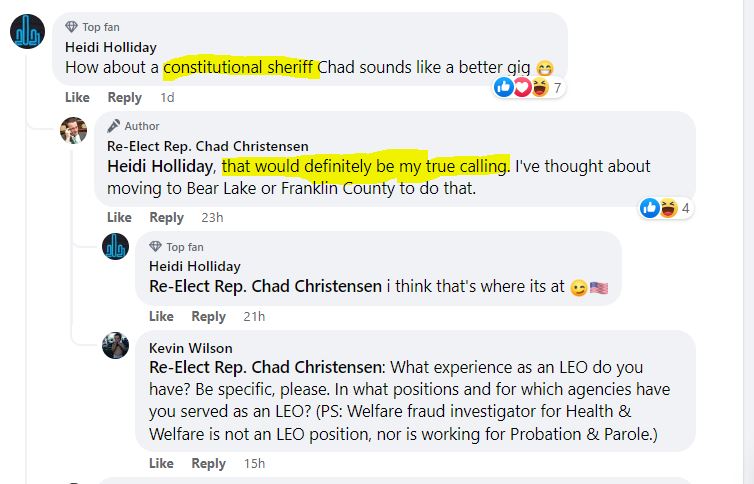 whitesheepranch's tweet image. Yup, perfect calling for @chadforidaho: "extremist, dangerous, and unconstitutional". He thinks he should be the ultimate arbiter of the law.

Watch out, Franklin and Bear Lake Counties. 
1/2
#idpol #idleg #constitutionalsheriffs #madchad