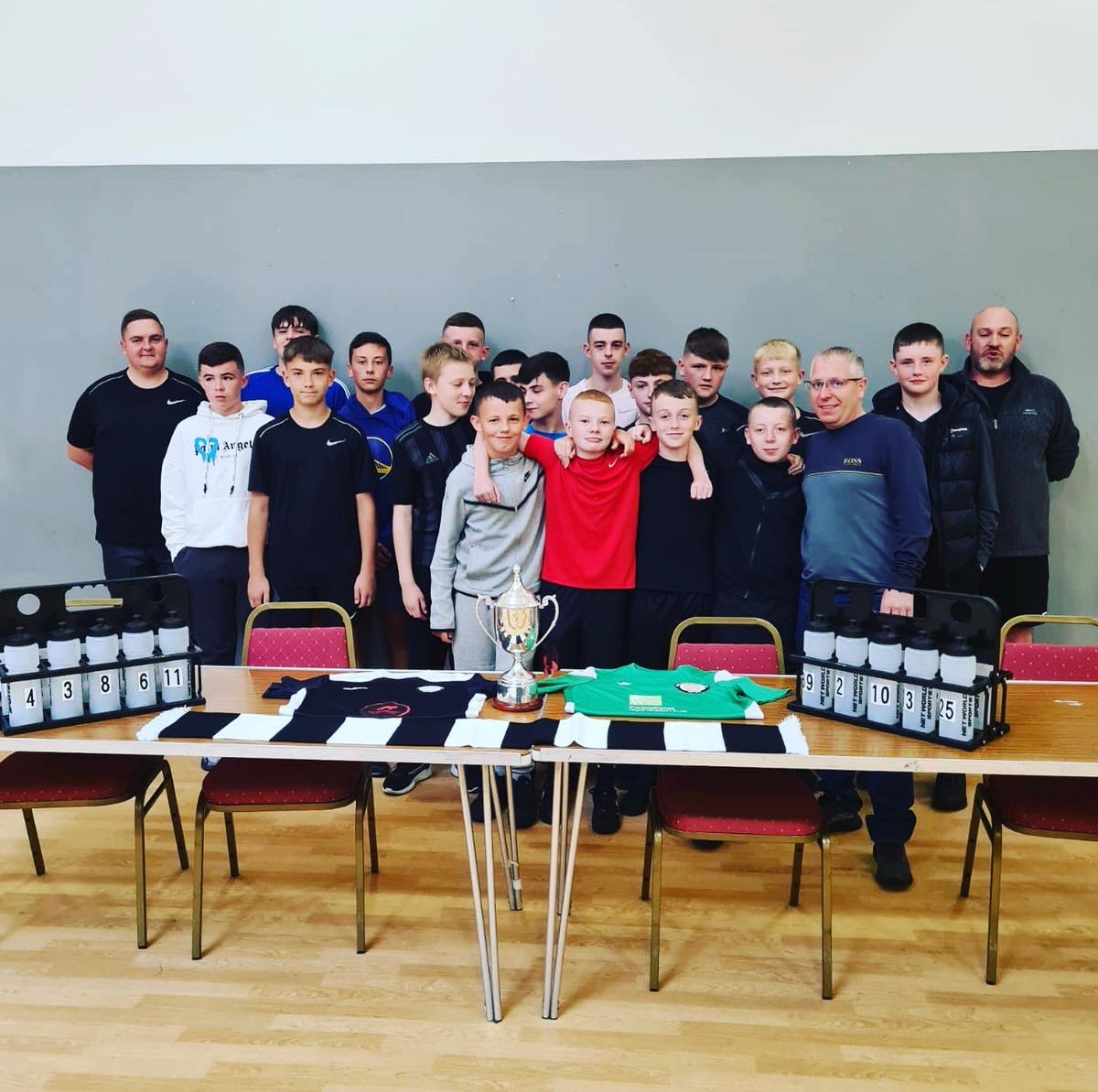 MarnockFC's tweet photo. Tomorrow marks not only the first game of our season but the first game in the history our club, everyone within the club can’t wait and it’s sure to be a cracker!
A HUGE Thank You to K9 Revolution Dog Training for sponsoring this amazing group of young men
1, 2, 3…. Marnock⚽️🦁 https://t.co/Tm4HTYCjXJ