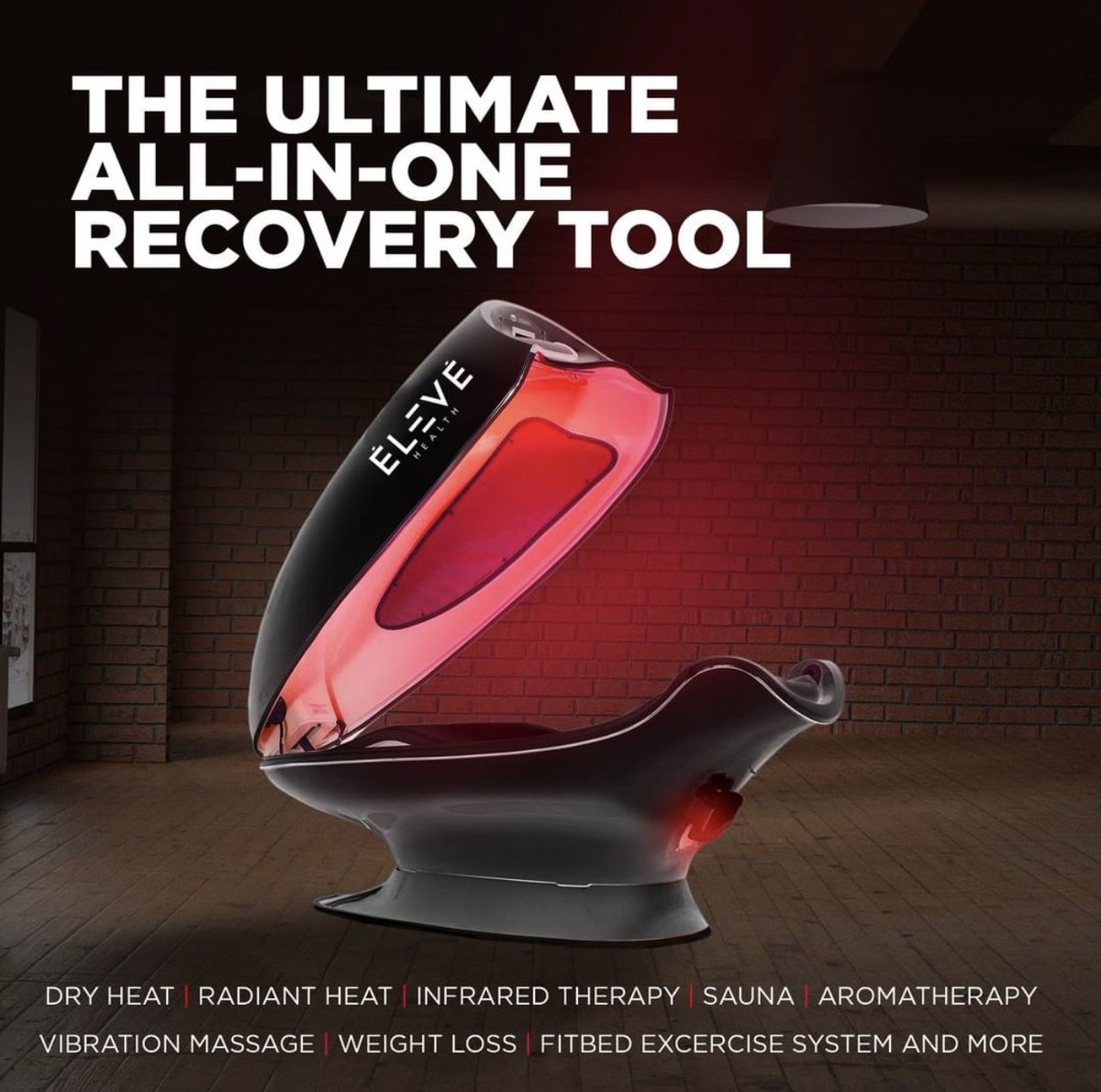 Introducing The Eleve Thermo Energy Sauna Pod. The most innovative and revolutionary Sauna technology product with up to 18 therapeutic features and 20 preset wellness programs. This incomparable modality is shown to add explosive health and wellness benefits to the body.