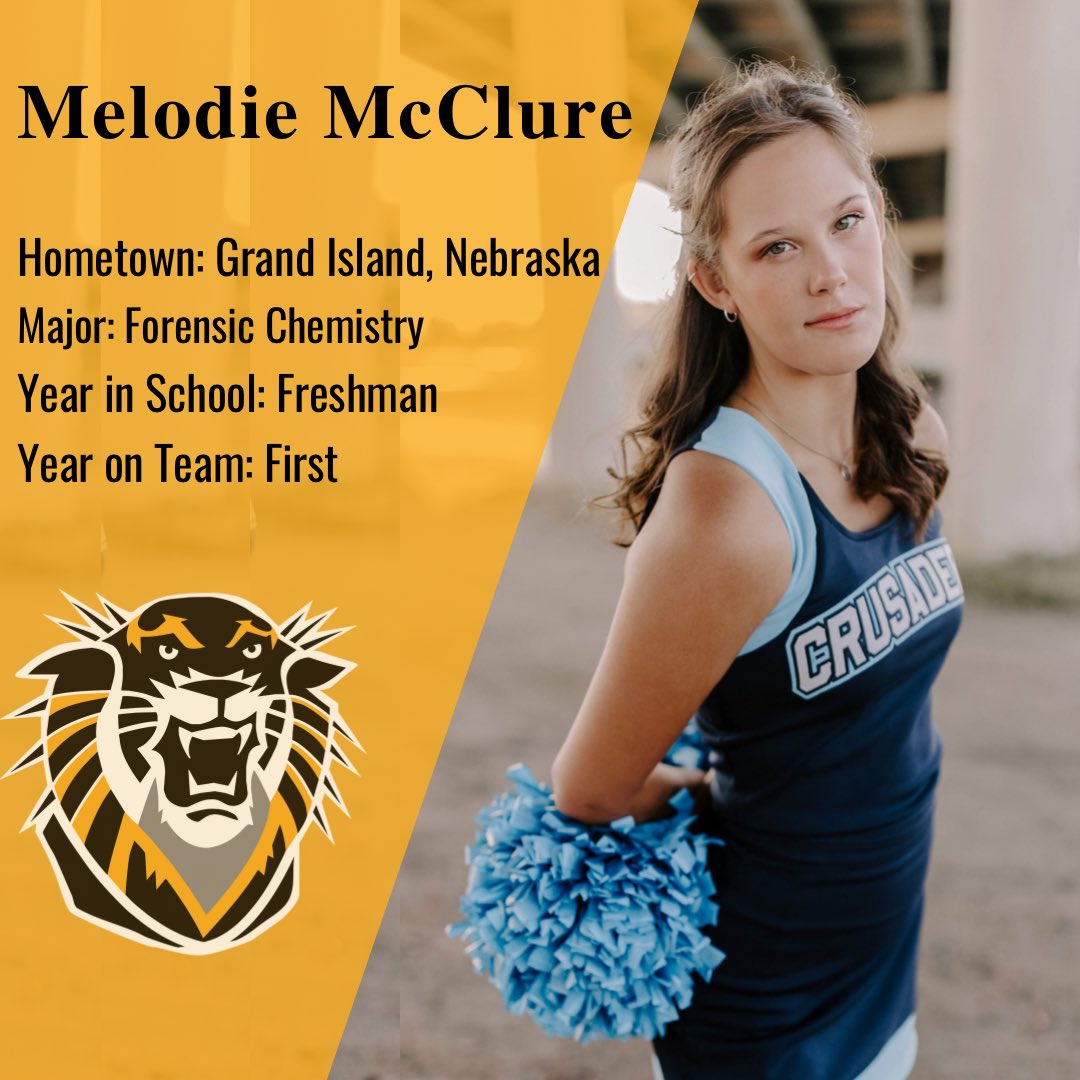 FHSUCheer's tweet photo. Happy FIRST YEAR FRIDAY! Welcome to the team, Melodie! #fhsucheer https://t.co/trjRgOEQUy