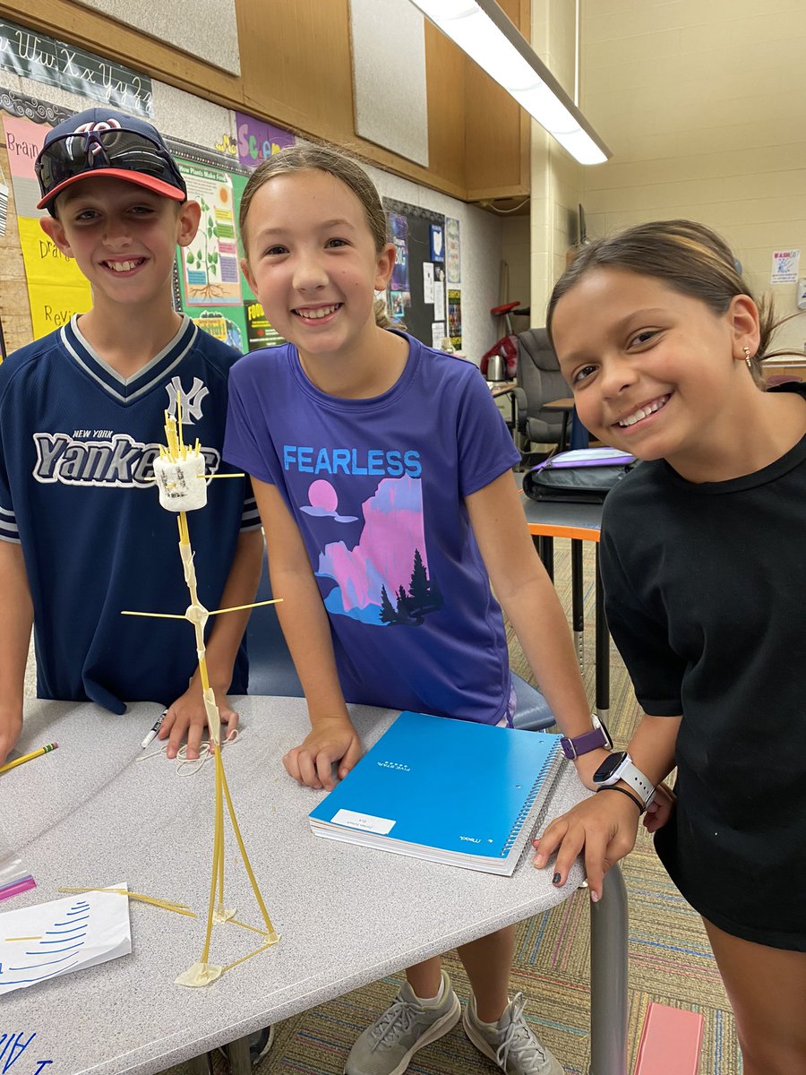 ljswabb's tweet photo. And the award for most creative design in our “Marshmallow Challenge”goes to these smiling 5th graders!  It was a great week in 5th grade @WilsonHillElem #itsworthit https://t.co/5QcjM6xE2l