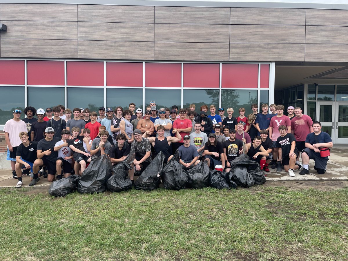 Yesterday we talked about being proud of who we are, proud of the community we’re a part of and proud to be a Viking!  Our guys worked on showing that pride by cleaning up the grounds at Sunrise, the Middle School and the High School!  SKOL! #NBproud <a href="/nbskolvikings/">N. Branch Activities</a> <a href="/nbapschools/">North Branch Area Public Schools</a>
