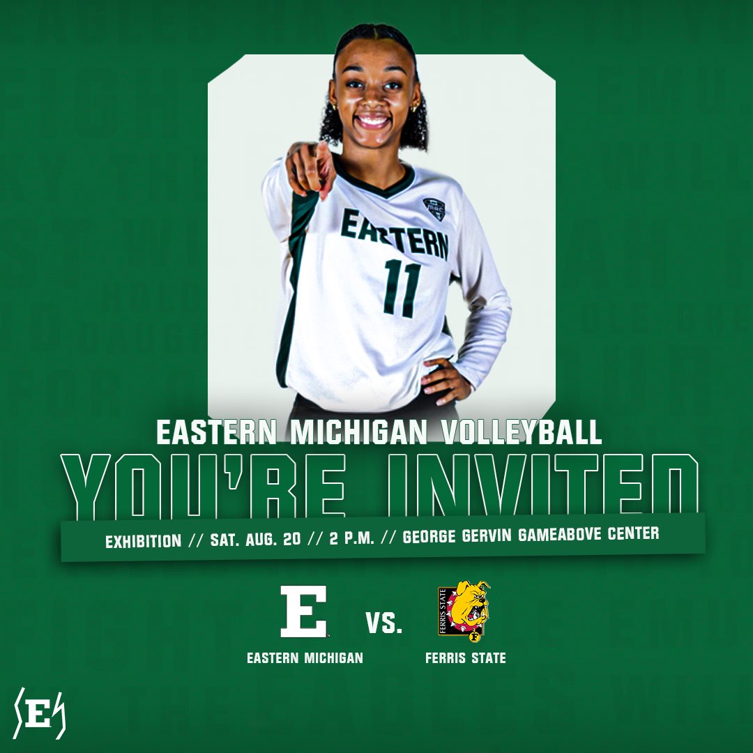 YOU’RE INVITED! ✉️ Stop by the “G3” Center tommorow, Aug. 20 for a FIRST GLANCE of the 2022 Eastern Volleyball team! #EMUEagles | #OTM