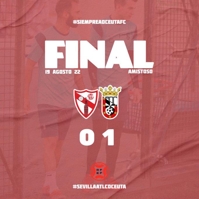 ⏰ 90’ |0-1| FINAL DEL PARTIDO EN EL ESTADIO MANUEL BERNAL SÁNCHEZ-ROMERO 🏟.

Gran partido de nuestro equipo, fortaleza defensiva y despliegue de juego en ataque. 👏

Buen comienzo del stage, sabemos la línea de trabajo a seguir y estamos en el camino🤍🖤

#SiempreADCeutaFC ⚪️⚫️