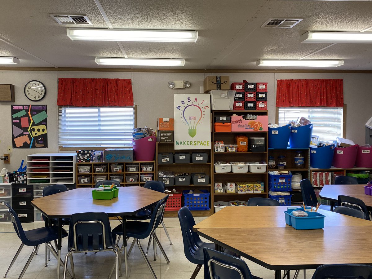 MosaicES_STEAM's tweet image. The STEAM lab is set up and ready for a new school year with our Mustangs on Monday! Can’t wait! #iteachstem #iteachsteam #makerspace #STEMeducation