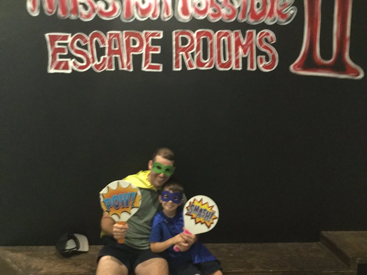 MP2Milton's tweet image. This power duo made it through the heroes escape room and defeated blackout!! #missionpossible #heroes #missionpossible2