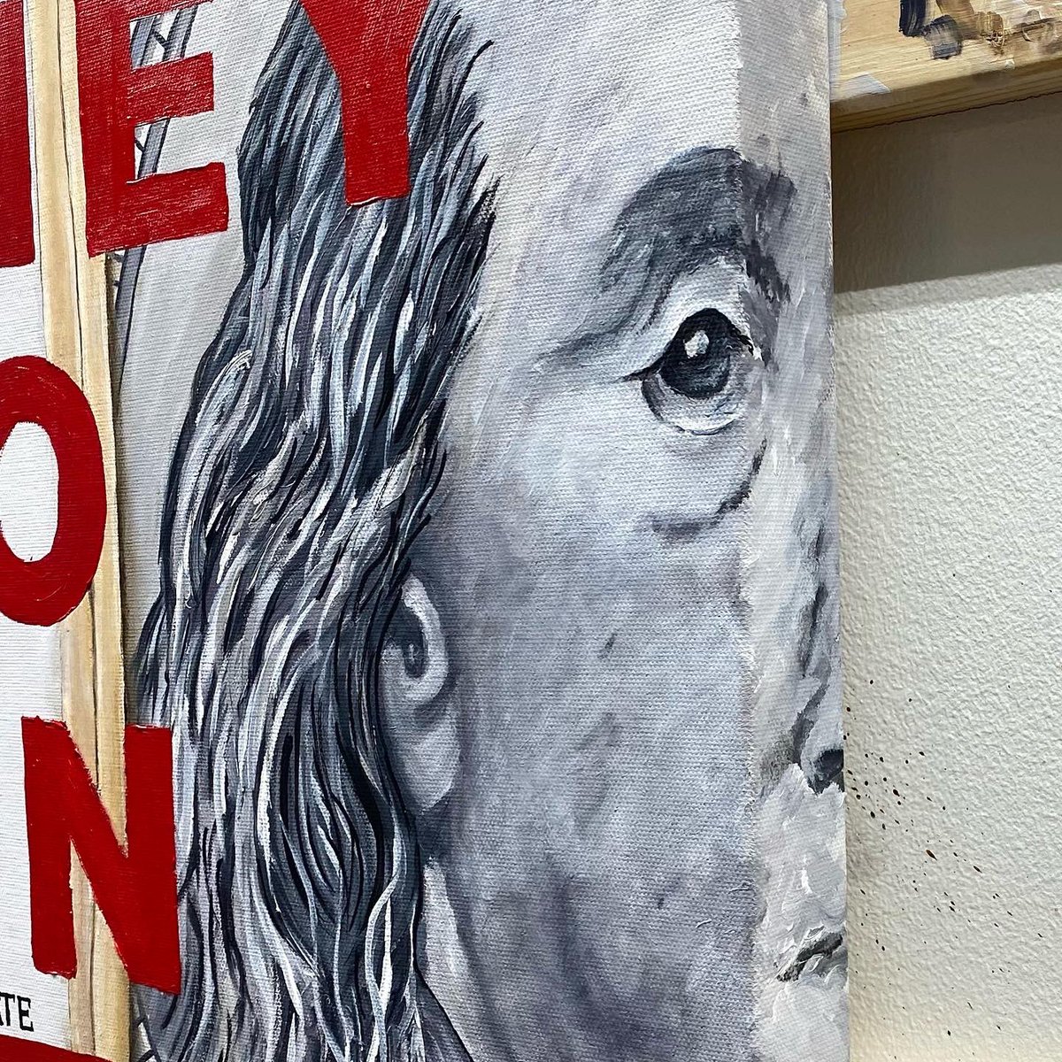 TurnerBrittney's tweet photo. Recent painting.  DM if interested.  24”x 24”  Money To Sin With https://t.co/vpOuPDYn9R