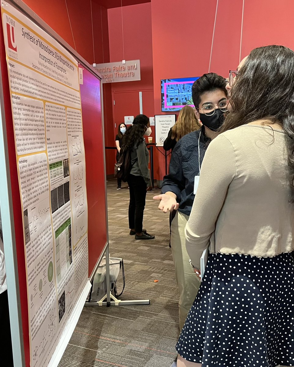 jchen_lab's tweet photo. It was great seeing students’ research at #YorkUScience undergrad conference. 

Congratulations to Mahya for a well deserved 1st prize poster award!

Thank you to her mentors Yuwei and @ritternic!

#YorkUChem #ProudPI https://t.co/yvra32ZW9s