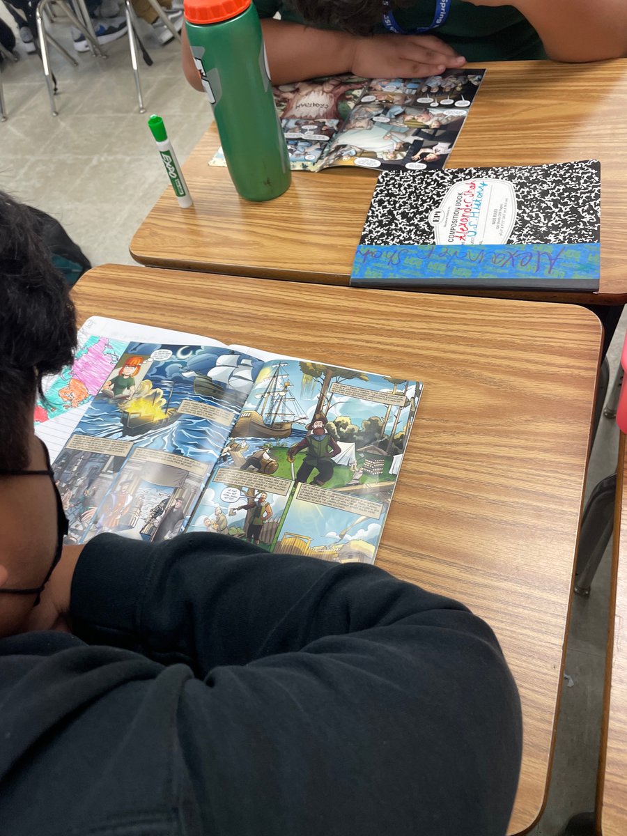 WoodsMiddle's tweet photo. Students in Ms. Blackwell’s AAC History class are using a resource created by a student at Memorial High School! We love showing the talents of our students at SBISD! https://t.co/9w6GEw9dPM