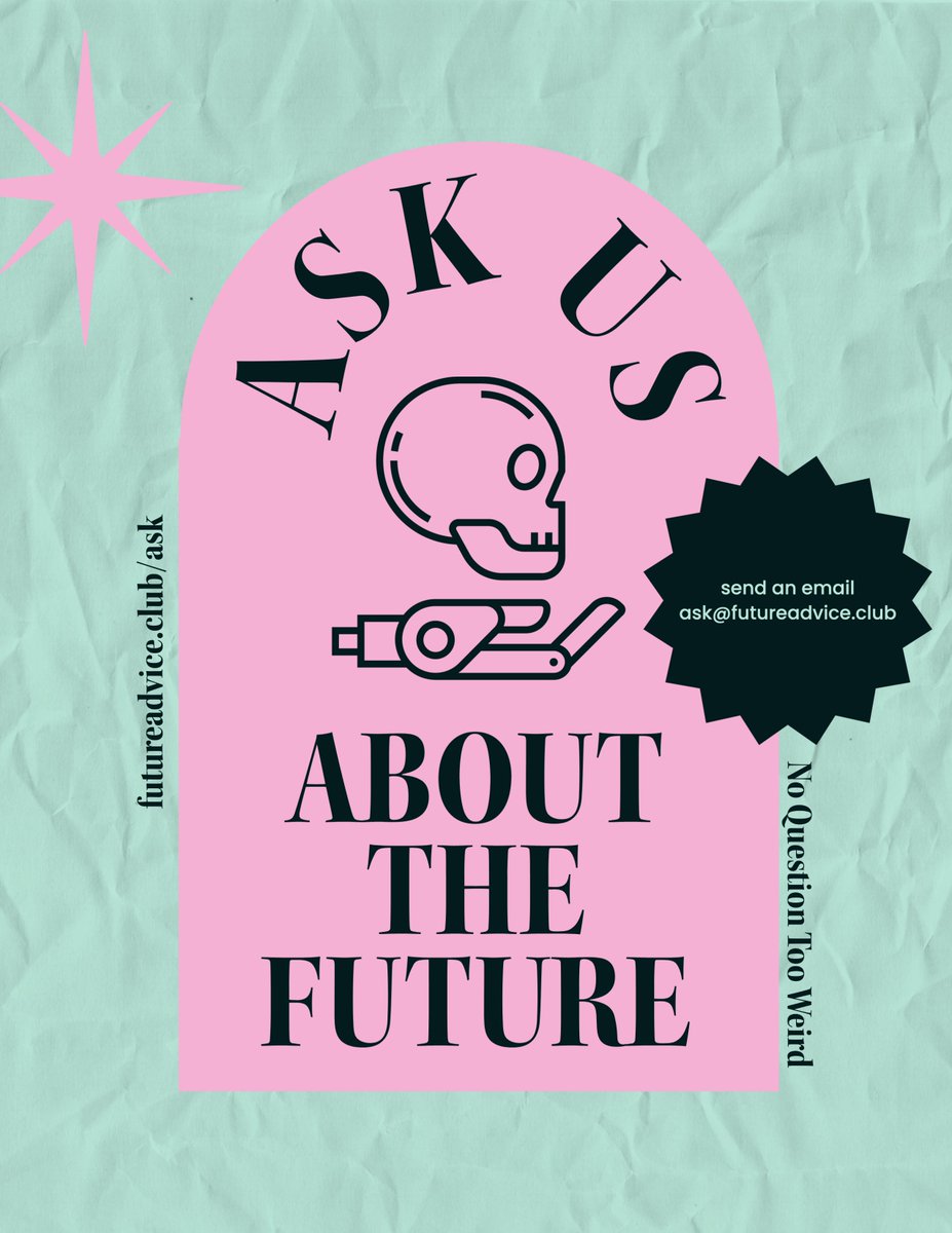 Our sister show @advice4futureu is coming back this fall, and they're looking for questions! It's fun, it's weird, it's like Flash Forward After Hours or something. futureadvice.club/ask/