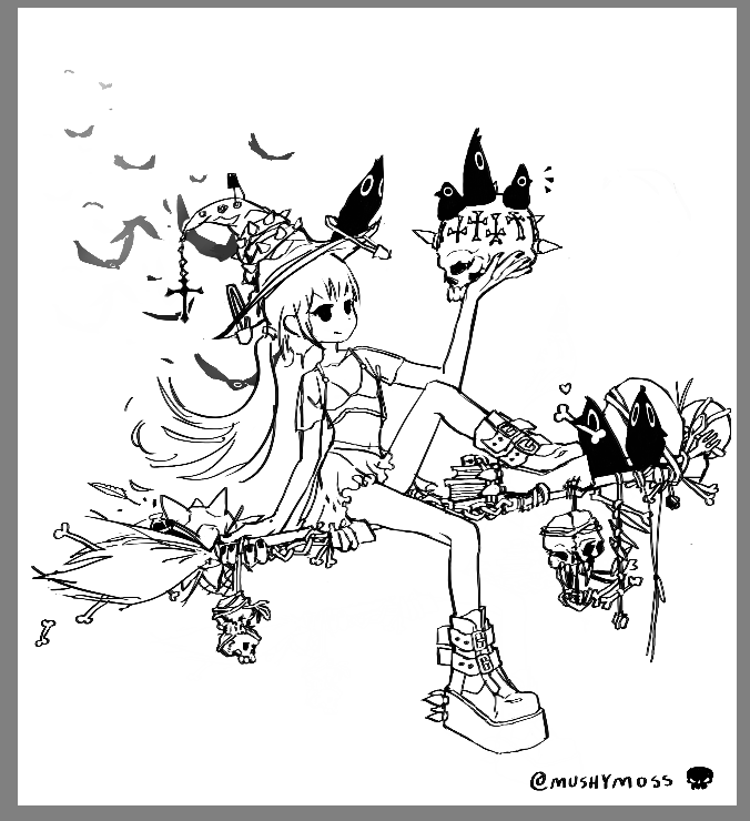 Drawing tuna as a witch (WIP) 