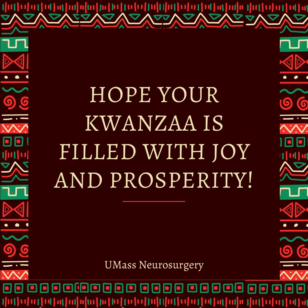 Hope your Kwanzaa is filled with joy and prosperity!
#kwanzaa #celebration #joy #prosperity #umassneurosurgery #UMassChan #UMassMemorialHealth