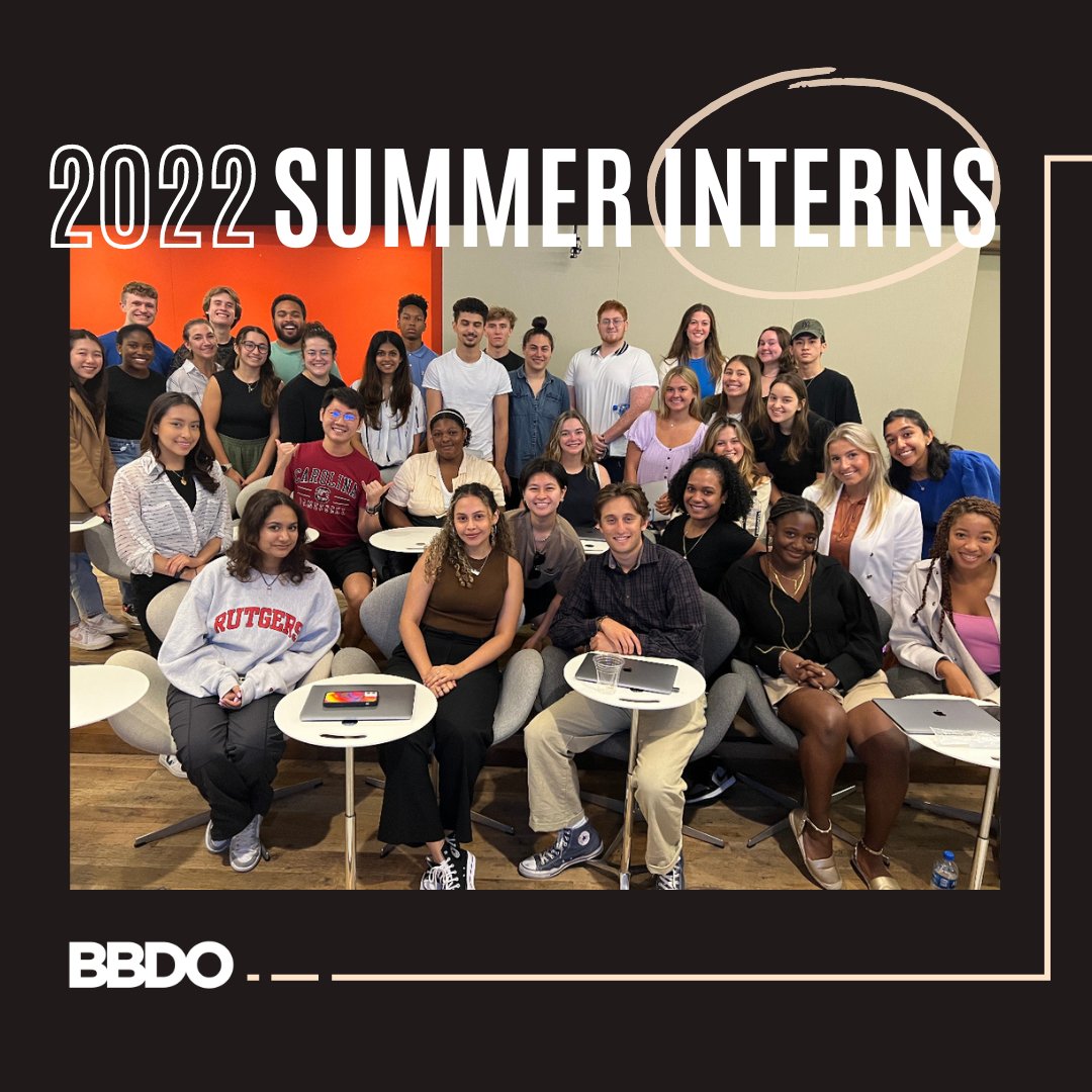 We just said farewell to our 2022 #BBDONY Summer Interns! This group spent the past 10 weeks problem solving with their teams, sparking thoughtful discussions, and contributing new ideas. We thank them for their vibrant energy and look forward seeing the bold work they’ll create!