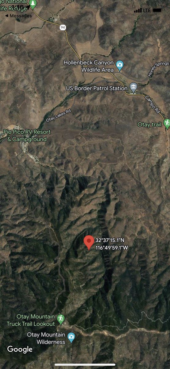 CALFIRESANDIEGO's tweet photo. @CALFIRESANDIEGO at scene of a vegetation fire on the north side of Otay Mtn south of Otay Lakes Rd X Hwy 94. Little access for ground resources. Reported approximately 10 acres, slow to moderate rate of spread. No structure threat. #Border31Fire https://t.co/Kyiq9fgzNv