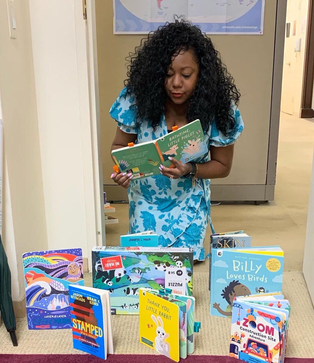 mylibrarynyc's tweet photo. Our Supervising Librarian of MyLibraryNYC Collections, Elisa Garcia working on developing the new and upcoming teacher sets for this school year!

#mylibrarynyc #newbooks, #teachersets https://t.co/FIOScwQktL