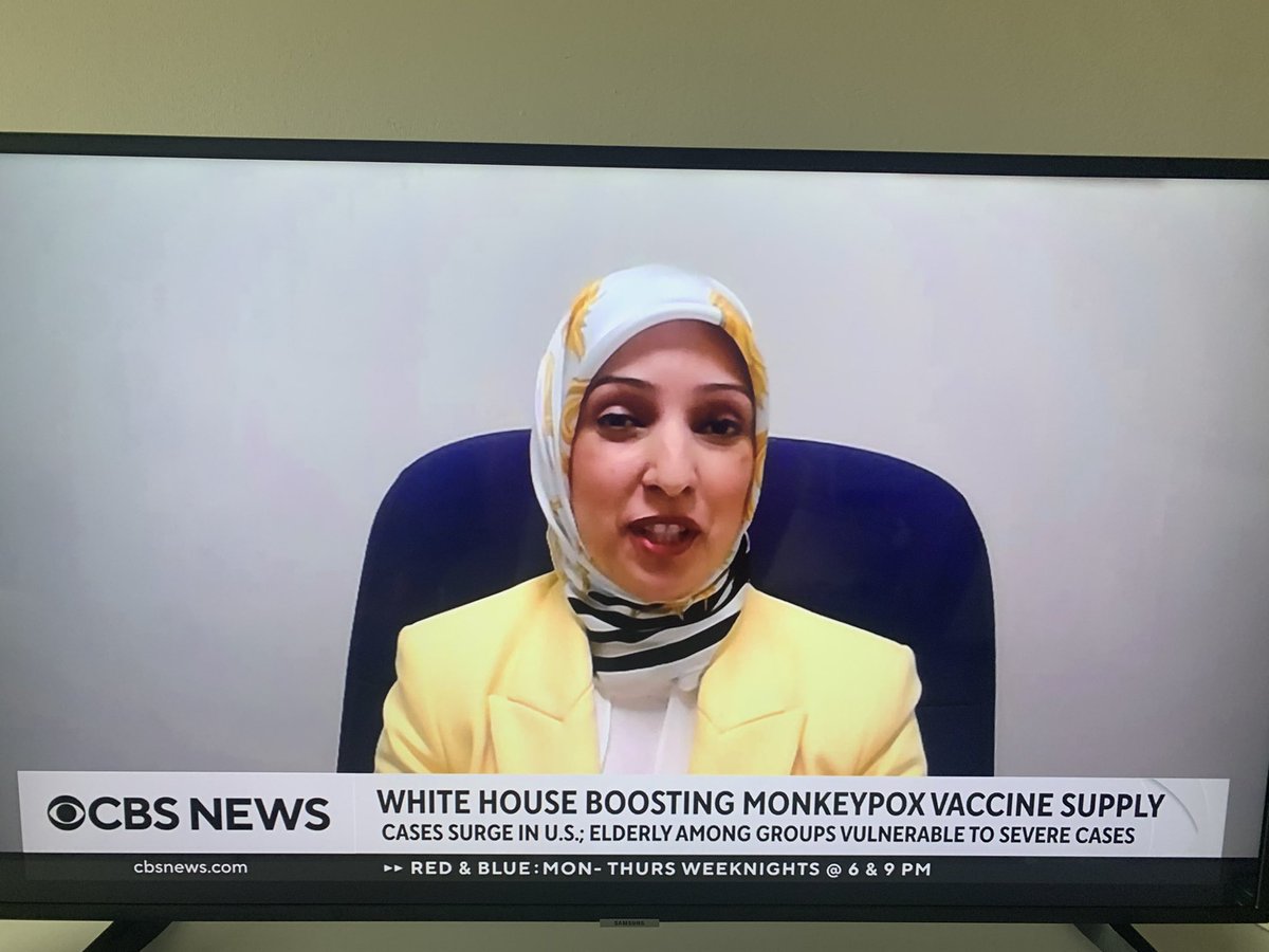Sarah Tyler (@sarahtyler7) on Twitter photo Pleasant surprise to turn on the news and see <a href="/DrUzmaSyed/">Dr. Uzma Syed</a> sharing timely information on how communities can keep themselves safe from #monkeypox 👏🏻👏🏻 <a href="/Faiths4Vaccines/">Faiths4Vaccines</a> <a href="/CBSNews/">CBS News</a> Pleasant surprise to turn on the news and see <a href="/DrUzmaSyed/">Dr. Uzma Syed</a> sharing timely information on how communities can keep themselves safe from #monkeypox 👏🏻👏🏻 <a href="/Faiths4Vaccines/">Faiths4Vaccines</a> <a href="/CBSNews/">CBS News</a>