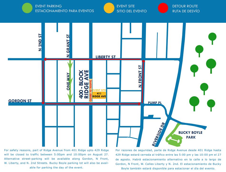 From @AllentownCityPA - Free block party: Sat. 8/27 on the 400 block of Ridge Avenue from 5-10 p.m., for a pop-up neighborhood park with games, music, a movie and much more! The block party will have a back-to-school theme with giveaways: backpacks, school supplies, &amp; uniforms.