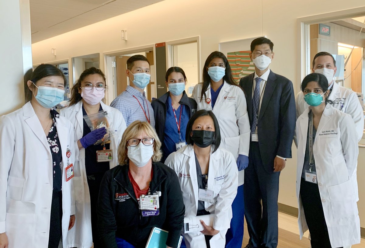 MichaelLimMD's tweet photo. An honor to be part of Reena Thomas and Gordon Li’s team. Celebrating our first #glioblastoma dosing of #CARTcelltherapy at Stanford Medicine.

@StanfordCancer #gbm #btsm https://t.co/H65uorXnO1