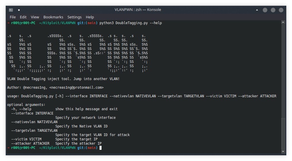 KitPloit's tweet image. VLANPWN - VLAN Attacks Toolkit bit.ly/3wjcxol #Doubletagging #InjectionAttacks #Vlanhopping #VLANPWN