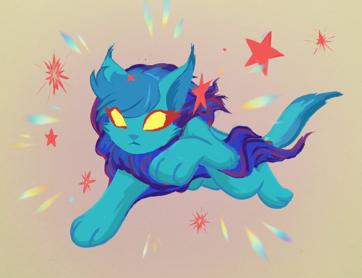 BatiaCat's tweet image. Shining Spirit!

#illustrationart #rainbow #sparkle #bluecat