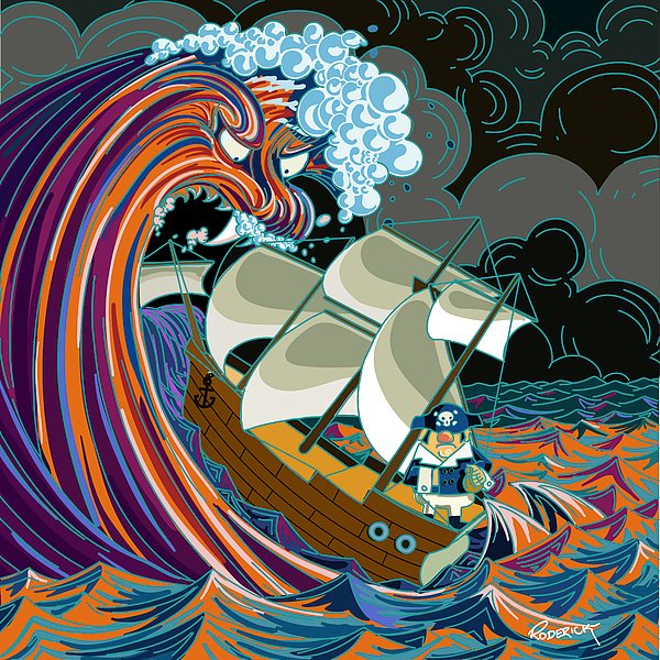 AtomicRoderick's tweet image. New artwork for sale! - "Wave Eats Ship" - fineartamerica.com/featured/wave-… @fineartamerica