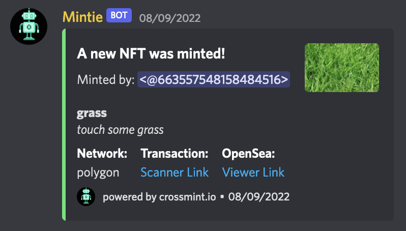 Have you tried out Mintie Bot in our Discord yet?

It's:
👉 Free
👉 One command
👉 Fun (see what others are minting)
👉 ...Freeeee!

🧵 Here's how the Mintie Discord Bot was built 👇