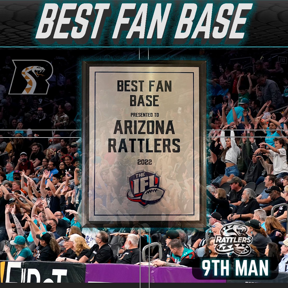 The best fans in the IFL, again. 🏆 

We truly appreciate our 9th Man for showing up loud and proud on a weekly basis. Nothing tops the Snake Pit 🐍 Thank you, Rattler Nation! 🗣️