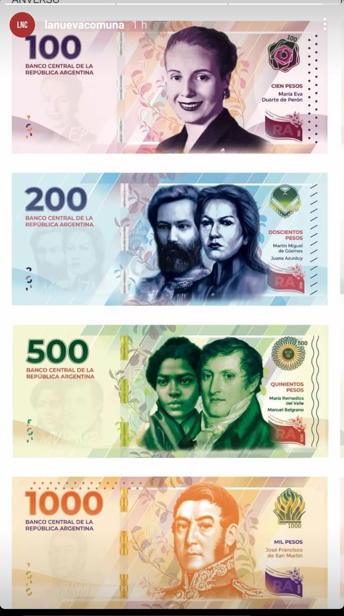 Los nuevos billetes y firmados por la jefa !!