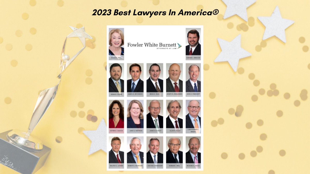 Fowler_White's tweet photo. We are proud to announce that 17 Fowler White attorneys were recognized in The Best Lawyers in America 2023 edition including 2 named "Lawyer of the Year."  Read more at https://t.co/sC2lY5jItU 
#bestlawyers #accolades #lawyer #attorney https://t.co/gDx88qubtI