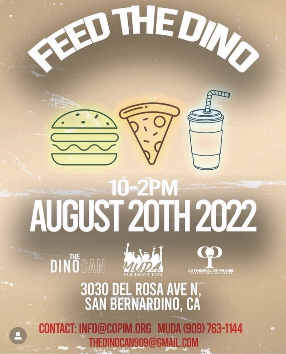 Come get your mind, body and spirit fed at “Feed The Dino” this Saturday, August 20, 2022 10am-2pm.