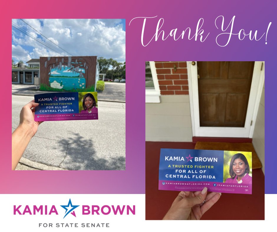 A big THANK YOU to all of the volunteers that have gone door to door! Keep an eye out this weekend for more visits!

#kamiaforsenate
