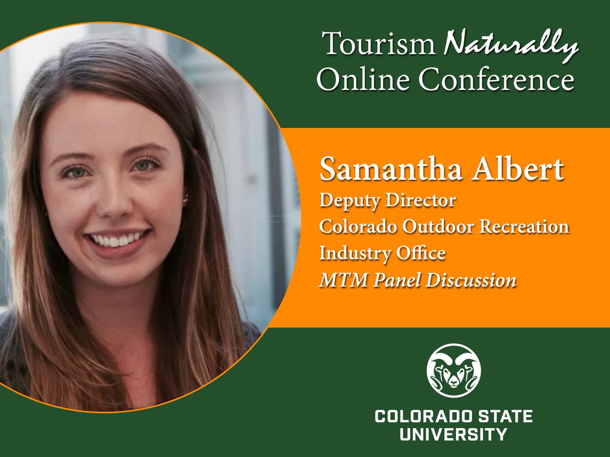 TourismNat's tweet photo. Meet Samantha Albert! Samantha will be speaking on our Master of Tourism Management Board Panel Discussion. 

Learn about Samantha and other plenary speakers on our website: https://t.co/ArchI4b11e  -via Whova Event App https://t.co/zkNi9Xnv8Q