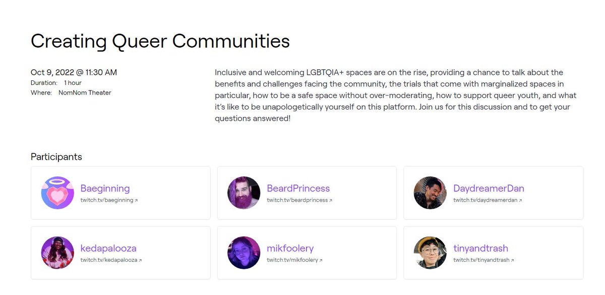 EXCITED TO ANNOUNCE! that I'll be a part of a Twitch Con SD panel to talk about Queer Communities with cool FRIENDS!

thanks to <a href="/mikfoolery/">mik :)</a> for inviting to be apart of this 😭🥺 feel so honoured, especially coming all the way from australia, <a href="/Twitch_ANZ/">Twitch ANZ</a> i got chu besties!