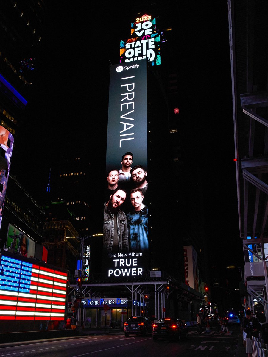IPrevailBand's tweet photo. We have a billboard in Times Square for ‘TRUE POWER’ (///). Thank you @Spotify. https://t.co/qGGnVLWl7r
