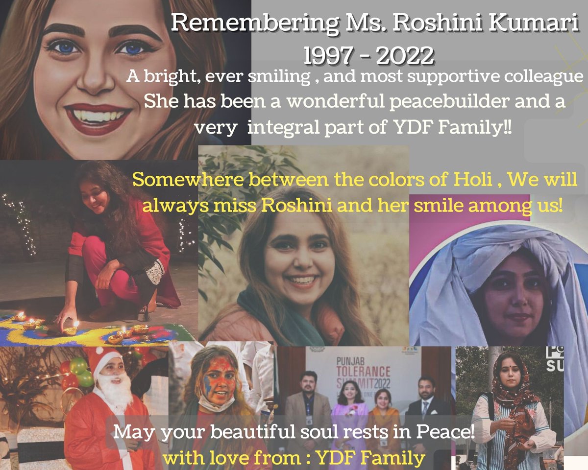 Remembering Roshini Kumari ❤️
finest team support, amazing young peace builder ,
true believer of interfaith harmony and a loving person! 
She is no more with us, but her smile will illuminate our souls forever! 
Roshini : 1997 - 2022 
Rest in Peace 
With love from: YDF family